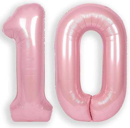 RainbowQ Pink 10 Balloon Number 40 Inch 0-40 Foil Large Balloons | Big Mylar 10 by RainbowQParty
