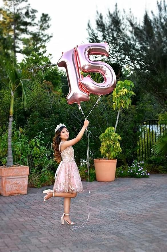 5 Balloon Number 40 Inch Pink Balloons - Image 3