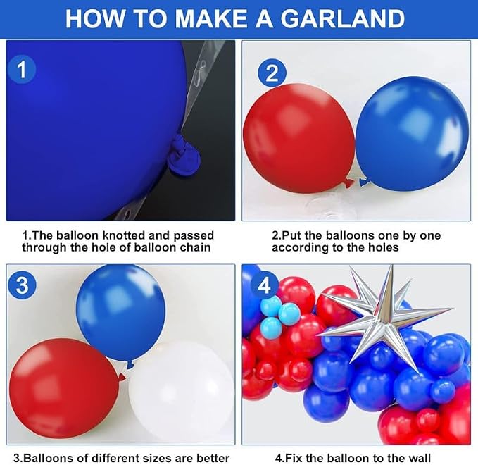 Red Blue Balloon Garland Kit - Image 4