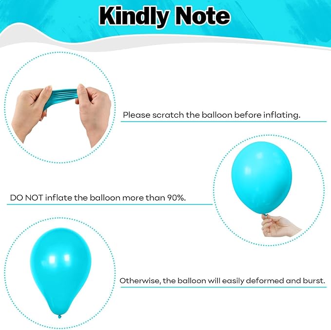 Blue Green Teal Balloons 60 Pcs Ocean Blue Green Pearl White Balloons 12 Inch - Image 3