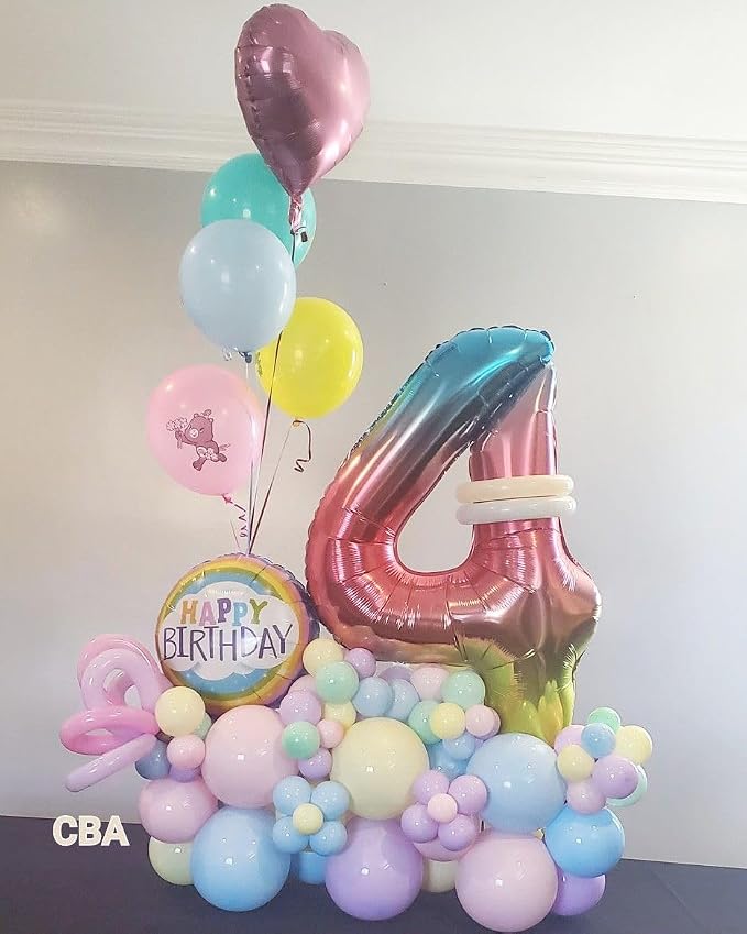 Number Balloons 40 Inch Pink Blue Purple 3 Balloon - Image 2