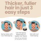Hair Illusion Dark Brown Real Hair Fibers for Thinning Hair - 100% Natural Texture, Non Synthetic Hair Fibers - Bald Spot Cover Up for Women & Men - 38 Gram