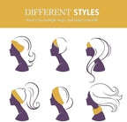 GiLi 2 Pack Wide Headbands for Women Boho African Knotted Non Slip Fashion Hair Bands Yoga Running Sports Workout Gym Head Wraps Elastic Soft Cotton Cloth Turbans Bandana for Girls(Yellow,Navy)