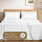 TOSMO Luxury Pillow Case Set of 2 - Cooling Viscose Derived from Bamboo, Oeko-TEX, Breathabl Silky Soft Pillow Cases with Envelope Closure (Standard, White)