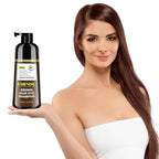Brown Hair Dye Shampoo, 3 in 1 Instant Hair Color with 15 Min Gray Coverage, Natural Semi-Permanent Herbal Shampoo for Men & Women