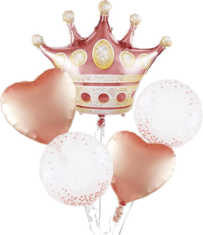 Crown Balloons Pack Of 5 Foil Mylar Helium Balloons by DDywarm