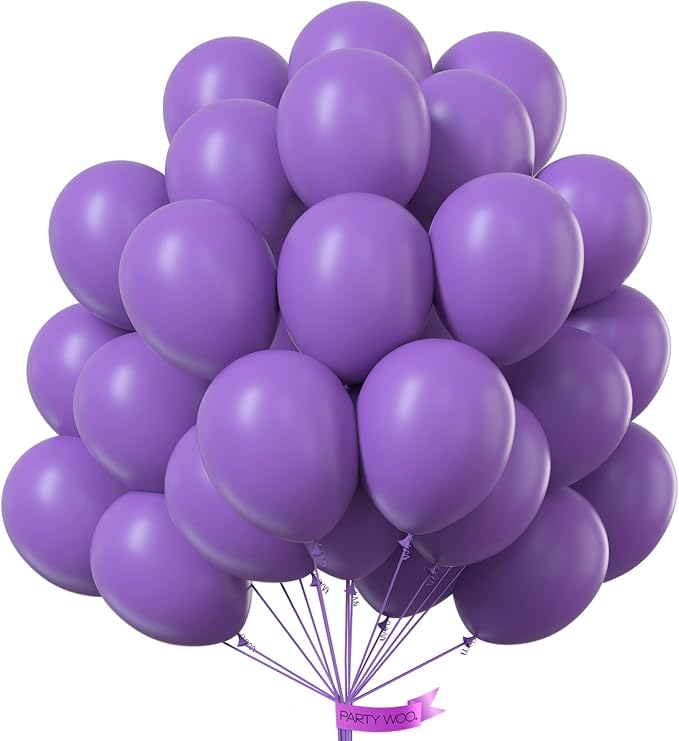 PartyWoo Purple Balloons 100pcs Latex Helium Balloons 12 Inch | Birthday Baby by PartyWoo