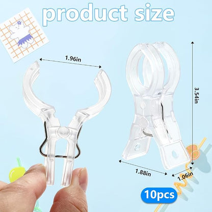 10 Pack Clear Plastic Balloon Arch Clips Spring Clamps Backdrop Balloon Garland - Image 2