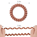 79STYLE 30Pcs Spiral No-Crease Matte Phone Cord Ponytail Holders and Plastic Coil Scrunchies (10 Colors - Large Size)