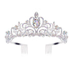 Didder Crystal AB Rhinestone Tiaras and Crowns for Women - Princess Elegant Headband with Comb - Birthday Crowns for Girls