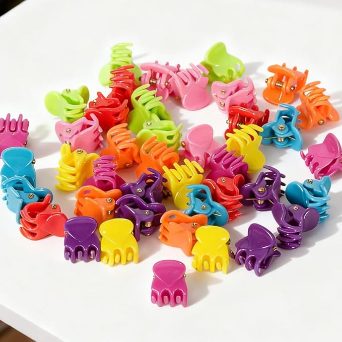 50 PCS Mini Hair Claw Clips， Bangs Strong Grip Multifunction Clamp Clips. (Bright colors)