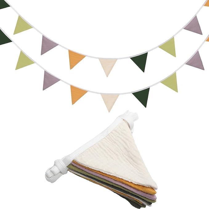 Oudain 2 Pcs Pennant Banner Flags Nursery Garland Triangle Bunting Flags by Oudain