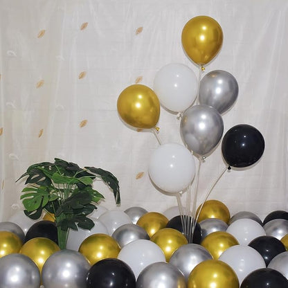 300 Pcs Gold Silver and Black White 5 Inch Balloons Metallic Chrome Shiny - Image 3