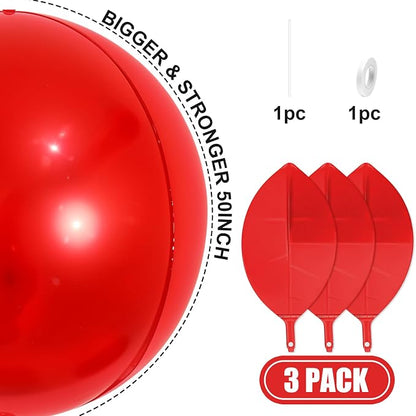 50 Inch Giant Red Round Foil Balloons - Image 4