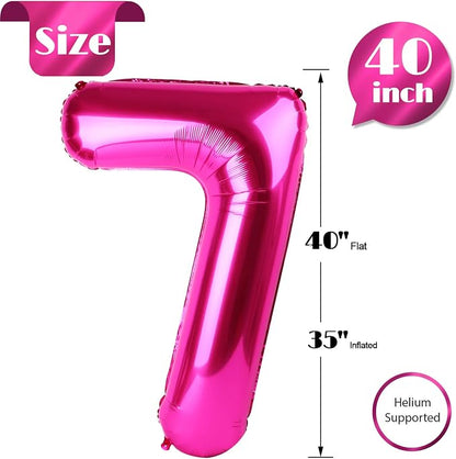 Hot Pink Number 7 Balloon 40 Inch - Image 5