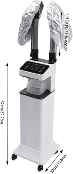 DNYSYSJ Salon Hair Steamer, White Nano Mist Hair Steamer Multi-Functional Nano Hair Color Processor Two Caps Hair Oil Machine, 650W Vertical Hair Steamer for Hair Salon Deep Hair Care Repair, Basics