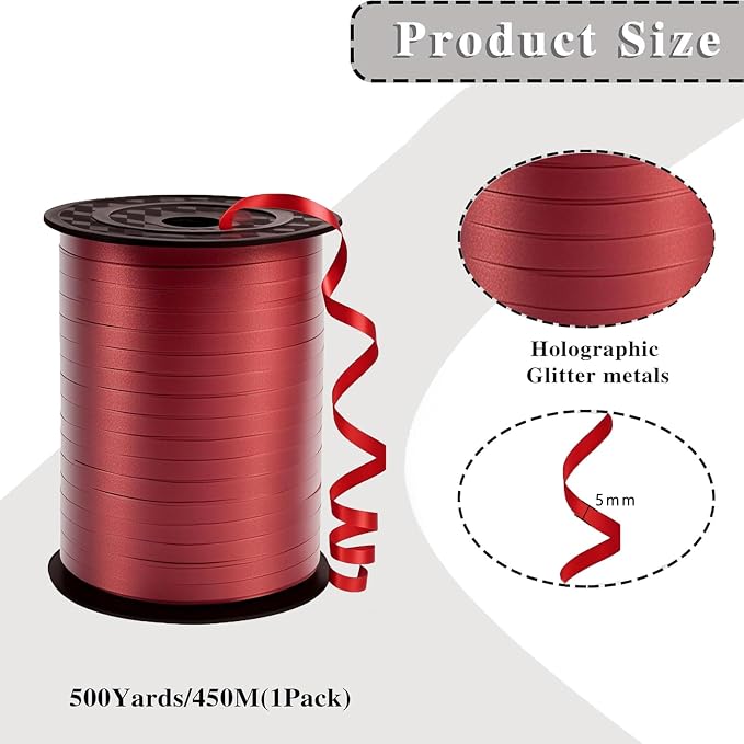 500 Yard Premium Red Curling Ribbon, Curling Ribbon - Image 2
