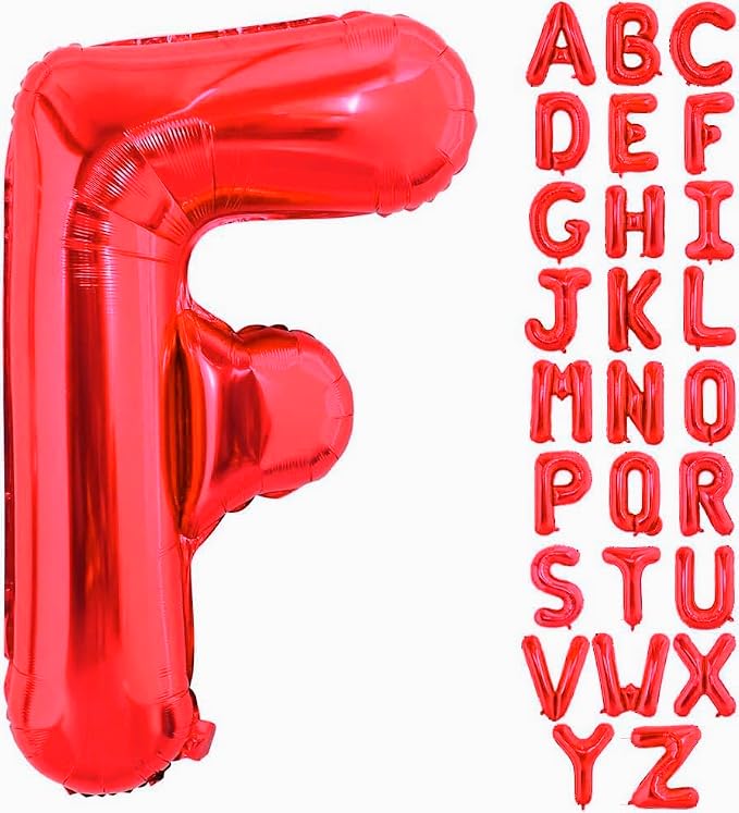 Red Letter F Balloons, F Balloon 40 Inch F Balloons Letter - Image 2