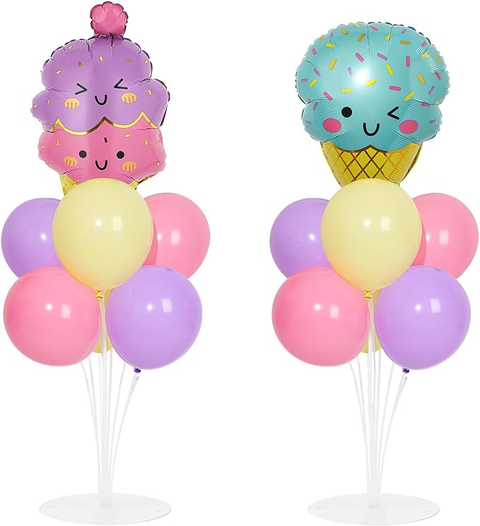 Ice Cream Party Balloons Stand Kit 2 Sets by Naozinebi