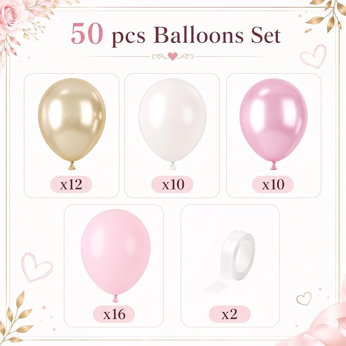 Pink Gold Balloons - Image 2
