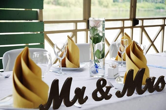 VIOPVERY Wooden Mr & Mrs Wedding Sign - Image 8