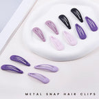 Small Hair Barrettes For Women No Slip Metal Snap Clips For Thin And Fine Hair,Matte Black Multiple Purple,20 PCS,1.97 x 0.5 Inch.