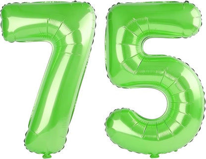 40 Inch Number 75 Balloons for 75th Birthday Party Decorations, 0-100 Fruit by FOBELEC