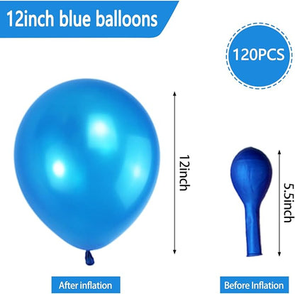 120 Pack Pearl Blue Balloons, Bright 12 inch Royal Blue Latex Party Balloons - Image 3