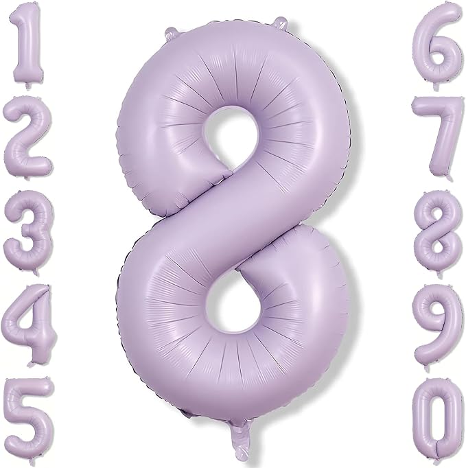 Cream Purple Number 8 Balloon 40 Inch, Foil Digit by Unknown