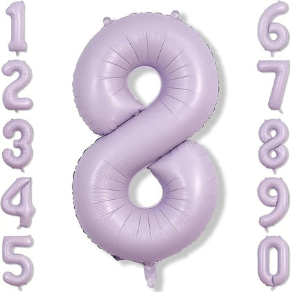 Cream Purple Number 8 Balloon 40 Inch, Foil Digit by Unknown
