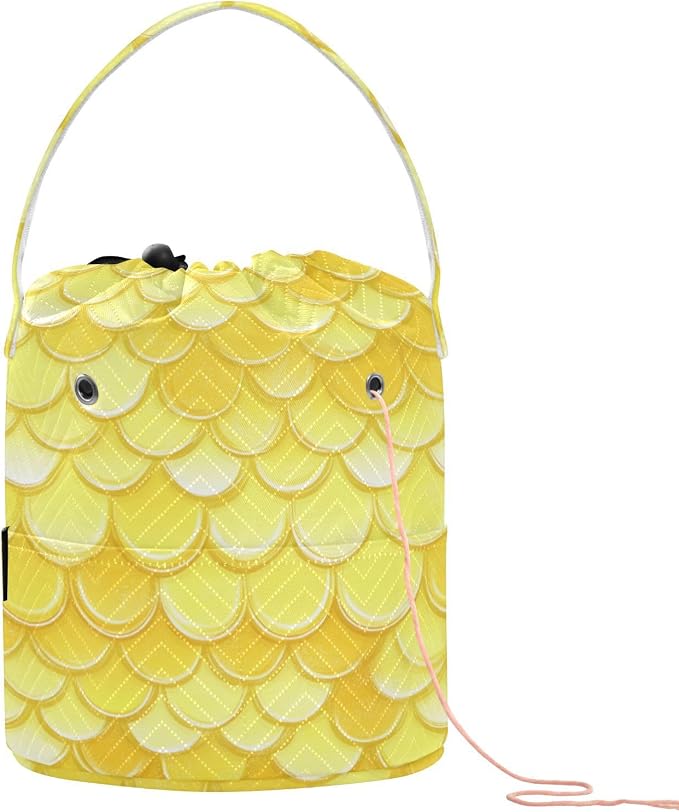 Yarn Bag Small Crochet Bag Drawstring Yarn Storage Organizer Knitting Project by Tatenale