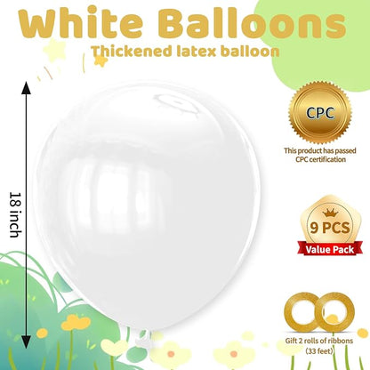 White Big Balloons 32pcs, 18 Inch Large Latex Giant Heavy Duty Balloons - Image 2