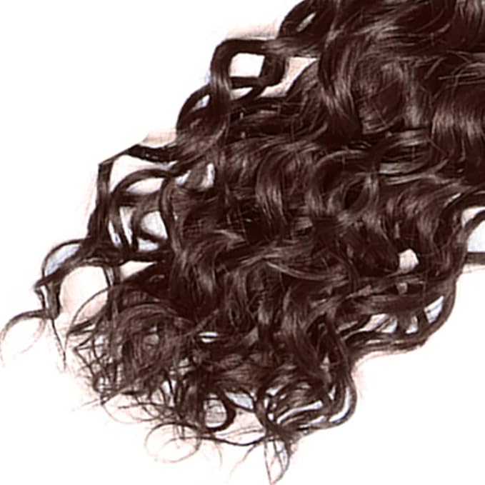 Chocolate Brown Bundles Human Hair Color 4 Water Wave Bundles Niegmeag Brazilian Virgin Remy Hair Single Bundle 14 Inch Double Weft Brown Wet and Wavy Bundle Hair Weave 100g