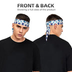 Boys Girls Sports Sweat Bands, Boho Style Long Head Band for Yoga Travel Spa, Cool Vintage Sea Turtle Headdress Hair Accessories