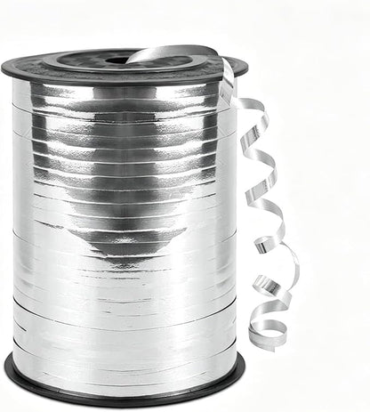 500 Yard Bright Silver Balloon String, 1/5" Ribbon Curling by WUYUEJXI