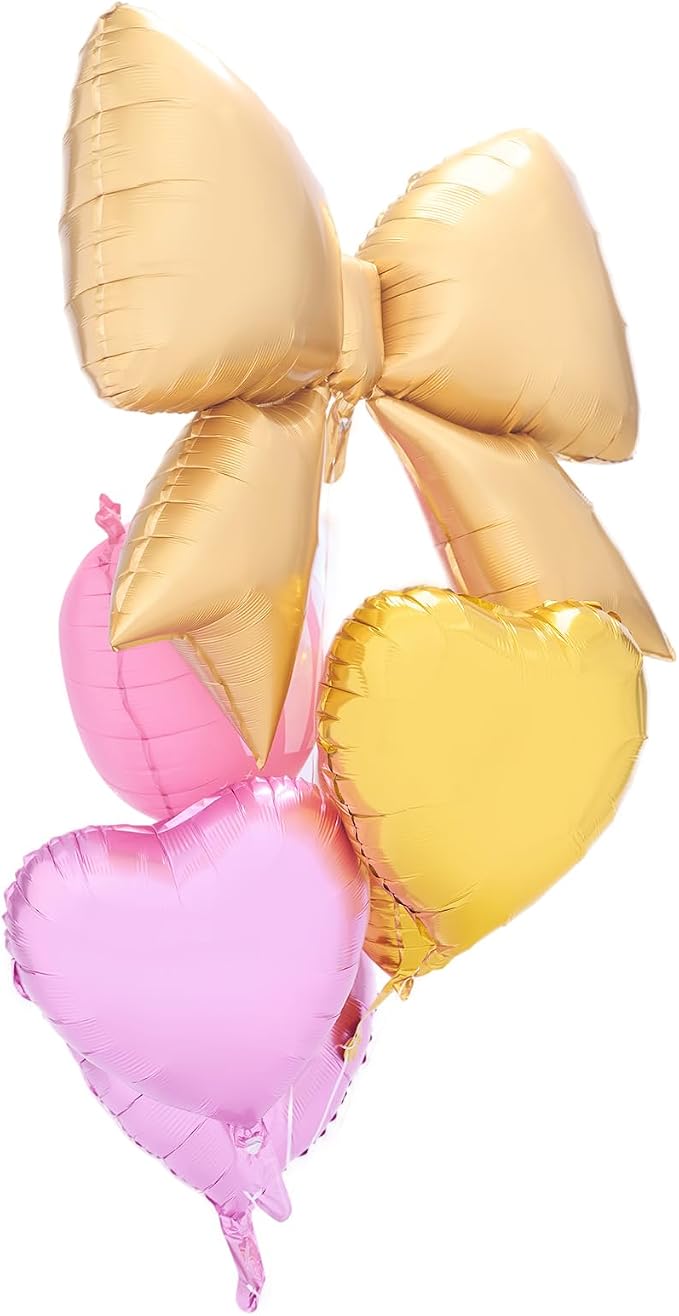 Foil Balloon Bouquet, Heart and Round Shapes - Image 3