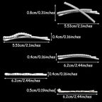16 Pieces Silver Rhinestone Bobby Pins Set Delicate Decorative Fancy Crystal Hair Clips Shiny Fancy Metal Barrettes, I S X Shaped Diamond Hair Accessories for Women Ladies Girls Wedding Prom Party