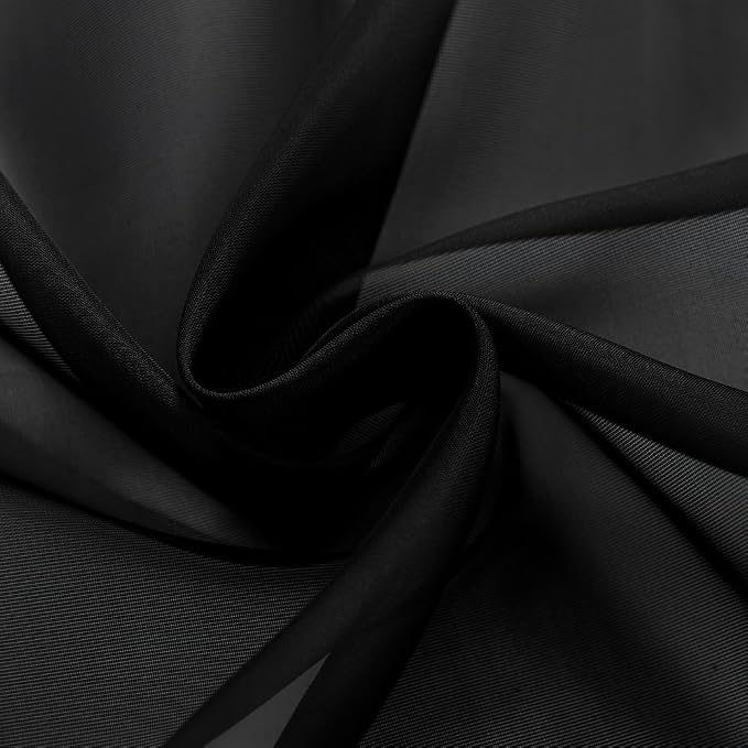 SpaceDresser Black Sheer Curtains 4 Panels Rod Pocket Semi-Sheer Curtain 84 - Image 6