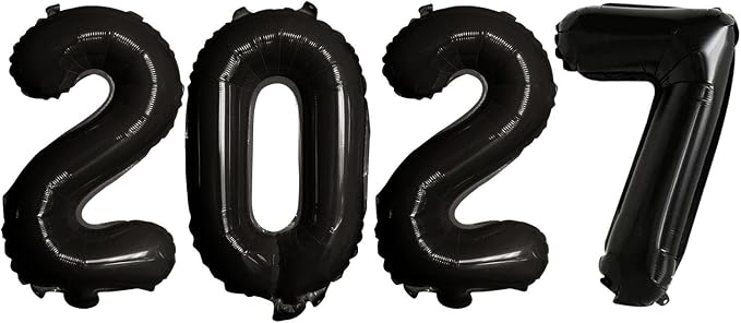 Black 2027 Foil Number Balloons by GOER