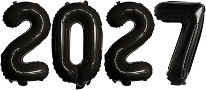 Black 2027 Foil Number Balloons by GOER