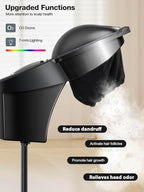 Icoget Hair Steamer for Deep Conditioning w/7 Color Light & Ozone, Micro Mist Scalp Hydration Steamer for Hair Treatment for Natural/Black Hair w/Adjustable Temp, for Barber