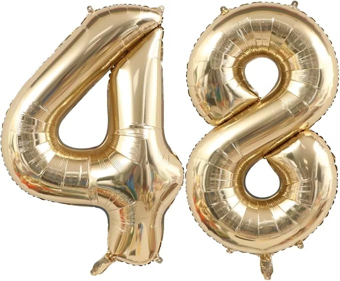 Light Gold 84 48 Balloon Numbers, 40 Inch Large 84th 48th Birthday Balloons by Unknown