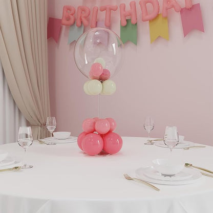 YALLOVE 4-Pack 15.75-Inch Clear Acrylic Balloon Centerpiece Stands | Tabletop - Image 7
