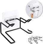 2 Pack Hair Dryer Holder, Wall Mount Self Adhesive Waterproof Blow Dryer Rack Storage Organizer Hanger, Compatible with Dyson and Most Hair Blower Appliance, Curling Iron, Straightener (Black)