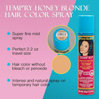 Jerome Russell Blonde Temporary Hair Color Spray - Temporary & Washable Blonde Hair Dye, Root Touch Up Hairs Color Spray, 2.2 oz x 3 Pack