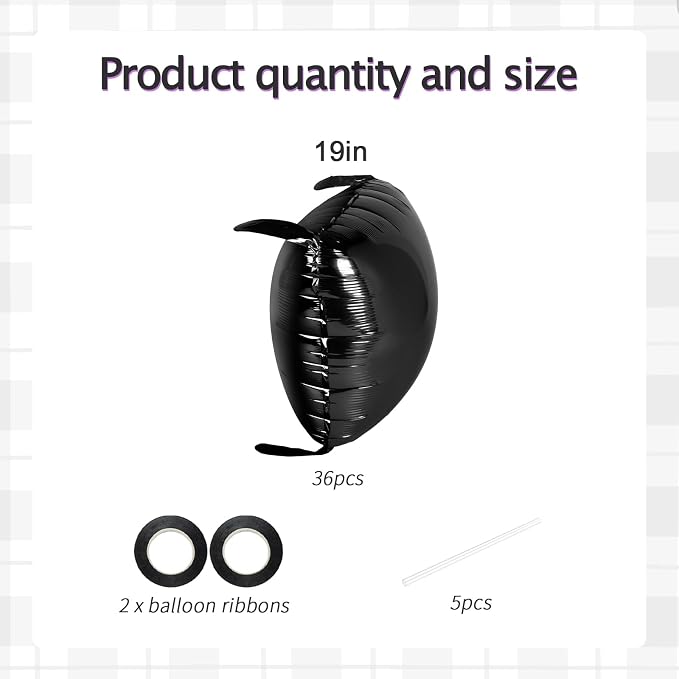 36pcs Black Square Foil Balloons Backdrop Kit - Image 3