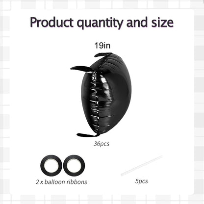 36pcs Black Square Foil Balloons Backdrop Kit - Image 3