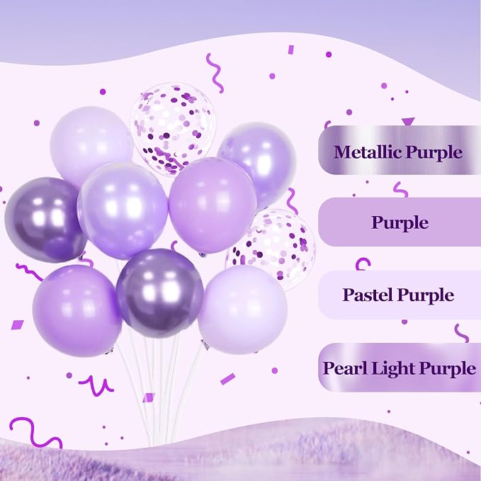 60pcs Lavender Balloons 12inch, Light Purple Balloons - Image 4