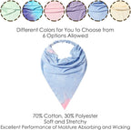 6 Pack Hair Scarf Headband for Women Elastic Bandana Head Scarf Large Boho Triangle Kerchief with Clips Non Slip Scarves