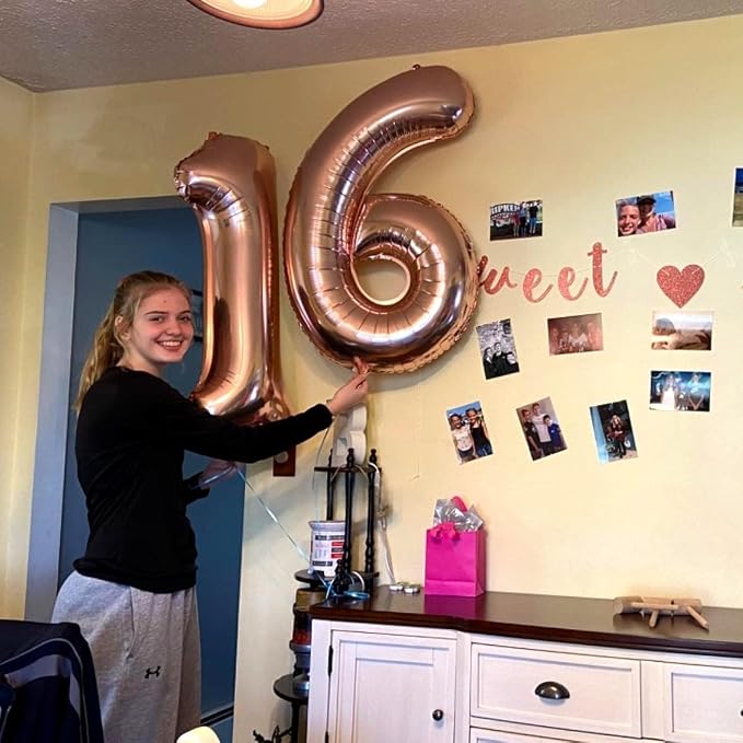Rose Gold 16th Birthday Balloons - Image 4